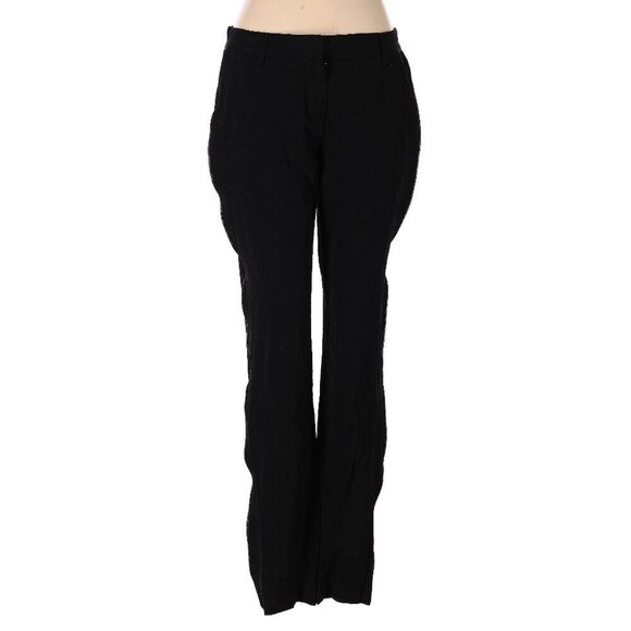 Theory Wool Black Faux Zipper Detail Straight Leg Dress Pants - Picture 1 of 8